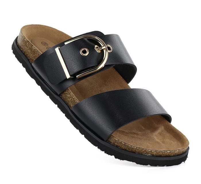 Dámské žabky s přezkou černé model 22097321 - Potocki