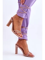 Elegantní vázané sandály s kamínky Nude Nessy Elegantní vázané sandály s kamínky Nude Nessy