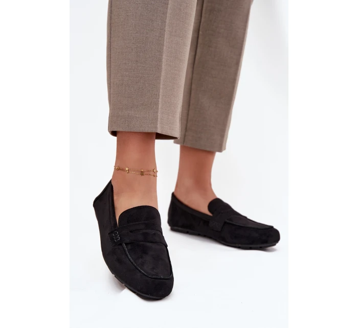 Loafersy Mokasyny Dámské Ploché Černé Soreline