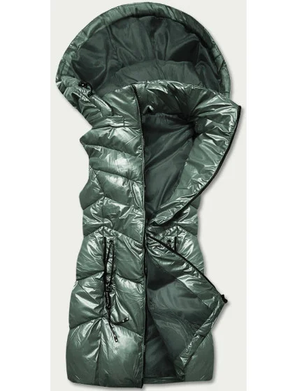 Lesklá zelená vesta s kapucí model 17552906 - S'WEST