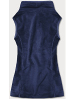 Tmavě modrá plyšová dámská vesta (HH003-50)