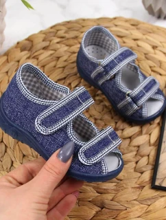 Chlapecké domácí pantofle sandály tmavě modré Nazo