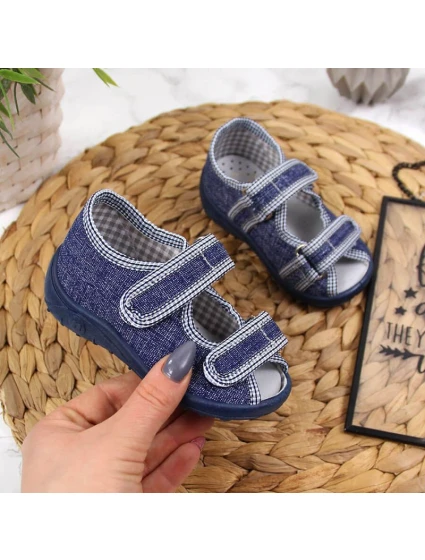 Chlapecké domácí pantofle sandály tmavě modré Nazo