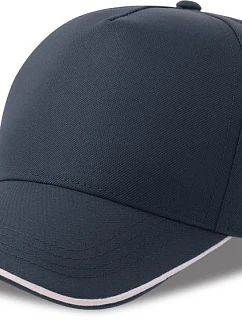 Atlantis Headwear Recy Five Piping 5 panelová sandwich kšiltovka 33.0282 white/navy