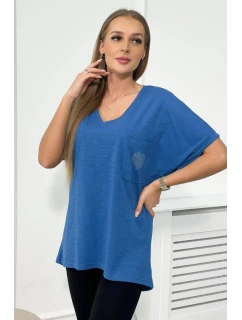 Bavlněná halenka s džínovou kapsou