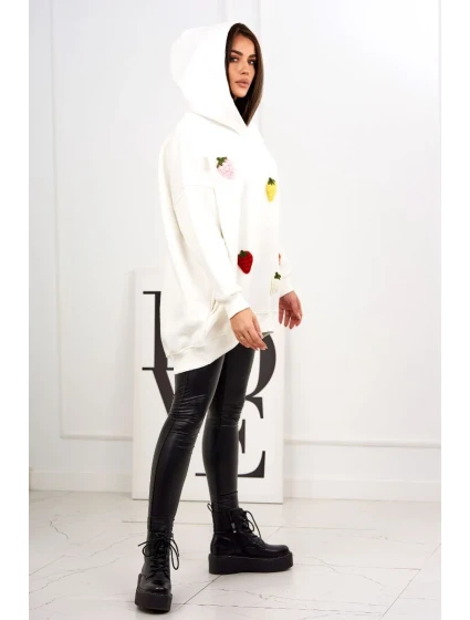 Zateplená mikina s model 19049176 motivem ecru - K-Fashion Zateplená mikina s model 19049176 motivem ecru - K-Fashion