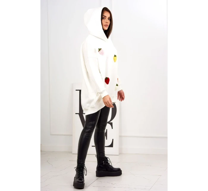 Zateplená mikina s model 19049176 motivem ecru - K-Fashion Zateplená mikina s model 19049176 motivem ecru - K-Fashion