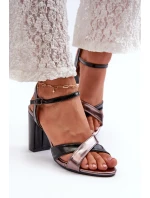 Eko Kožené Sandály Na Podpatku Sloupku Černé Abilica Eko Kožené Sandály Na Podpatku Sloupku Černé Abilica