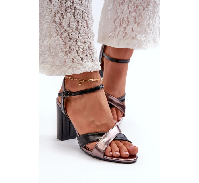 Eko Kožené Sandály Na Podpatku Sloupku Černé Abilica Eko Kožené Sandály Na Podpatku Sloupku Černé Abilica