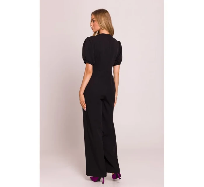 M852 Kombinéza s puff rukávy - černá