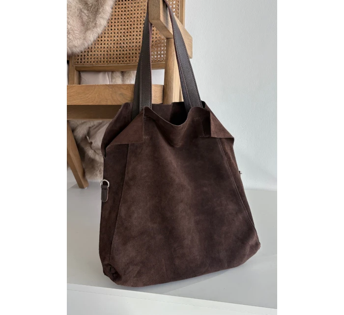 Dámská semišová kabelka shopper Miraya – čokoládová