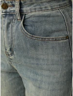Jeansy damskie mom fit z wysokim stanem jasnoniebieskie FashionStreet UY2909