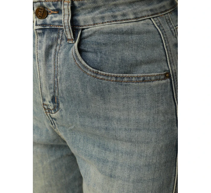 Jeansy damskie mom fit z wysokim stanem jasnoniebieskie FashionStreet UY2909
