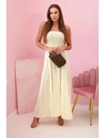 Dámské viskózové šaty s elastickým topem žlutý Dámské viskózové šaty s elastickým topem žlutý