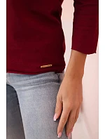 Dámská halenka s lodičkovým výstřihem vínová Dámská halenka s lodičkovým výstřihem vínová