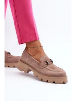 dámské semišové mokasíny béžové model 21655418 - VINCEZA