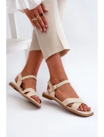 Dámské Ploché Sandály Z Ekokože S.Barski KV27-003 Beige