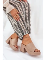 Dámské Sandály Na Podpatku A Platformě Khaki model 21689313 - Boto Dámské Sandály Na Podpatku A Platformě Khaki model 21689313 - Boto