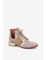 Kožené Kotníkové Boty model 21691375 - Maciejka Kožené Kotníkové Boty model 21691375 - Maciejka