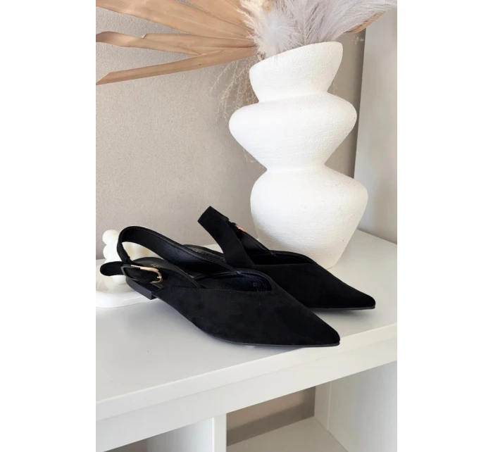 Dámské baleríny s přezkou Černé Tanelia