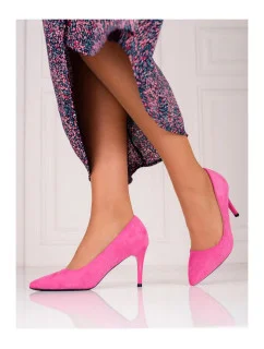 Dámské lodičky na jehlovém podpatku GD-XR-501A-FU tmavě růžová - GOODIN