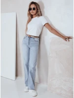 Dámské džíny s vysokým pasem a širokými nohavicemi světle modré FashionStreet UY2786