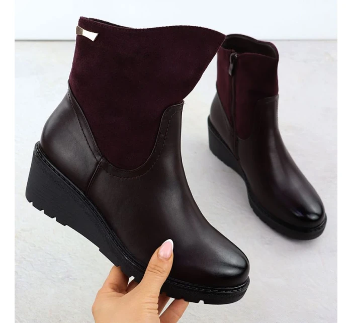 Dámské semišové boty na platformě vínové M.Daszynski model 21905650 - M. Daszyński Dámské semišové boty na platformě vínové M.Daszynski model 21905650 - M. Daszyński