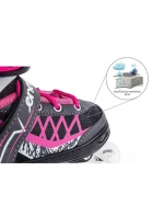 INLINE BRUSLE-KOLEČKOVÉ BRUSLE 4V1 ENERO PRO LED 30-33 PINK-GREY