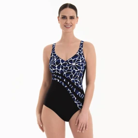 Style Luella jednodílné plavky 7358 schwarz/pool blue - Anita Classix