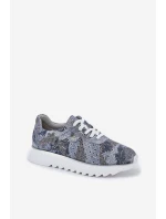 Zamšové Vzorované Sportovní Boty Na Platformě S Leskem D&A LR51-635 Modré