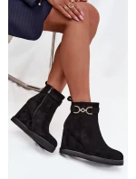 Dámské kotníkové boty na platformě s ozdobným detailem Černé Marivana