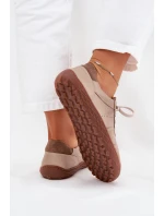 Dámské kožené barefoot tenisky Zazoo – béžové