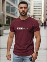 Pánské klasické streetwearové tričko s potiskem vínové FashionStreet NX5122R Pánské klasické streetwearové tričko s potiskem vínové FashionStreet NX5122R