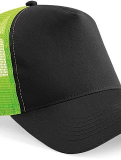 Beechfield B 640 5 panelová Trucker kšiltovka 53.0640 black/lime green