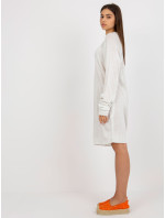 Bílé oversize pletené šaty s přídavkem vlny