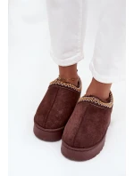 Dámské nízké sněhule Taliah na platformě s vyšíváním – čokoládové Dámské nízké sněhule Taliah na platformě s vyšíváním – čokoládové