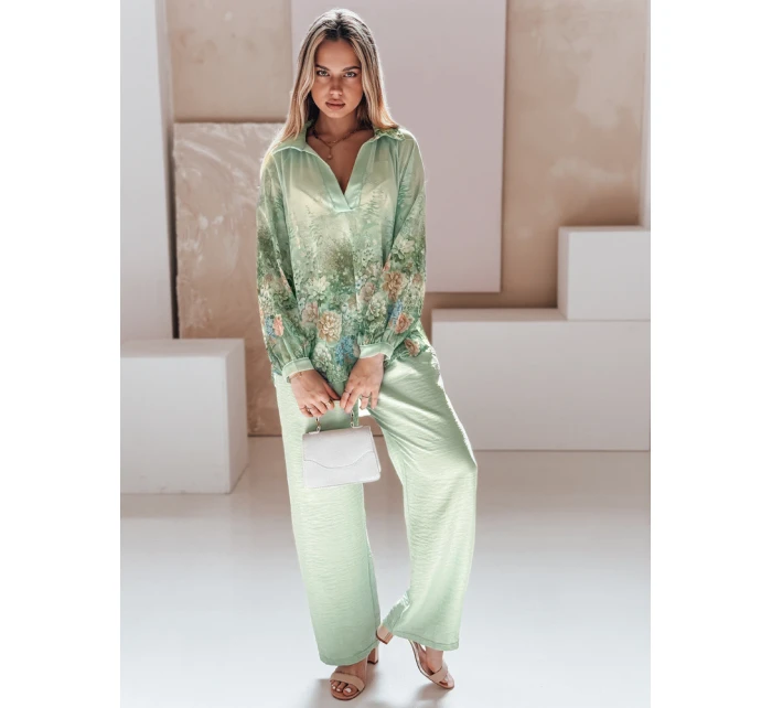 Dámské květované tričko oversize Květinově zelené FashionStreet DY0471
