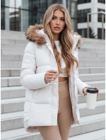 Dámská prošívaná zimní bunda s kapucí světle béžová FashionStreet TY5507