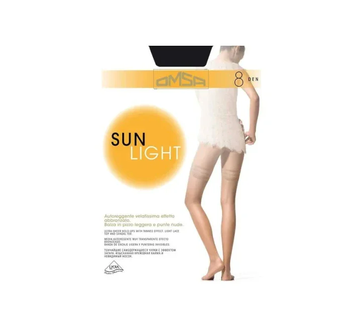 Dámské samodržící punčochy Omsa Sun Light 8 den