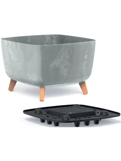 GRACIA SQUARE BETON EFFECT POND 24x24CM dětské