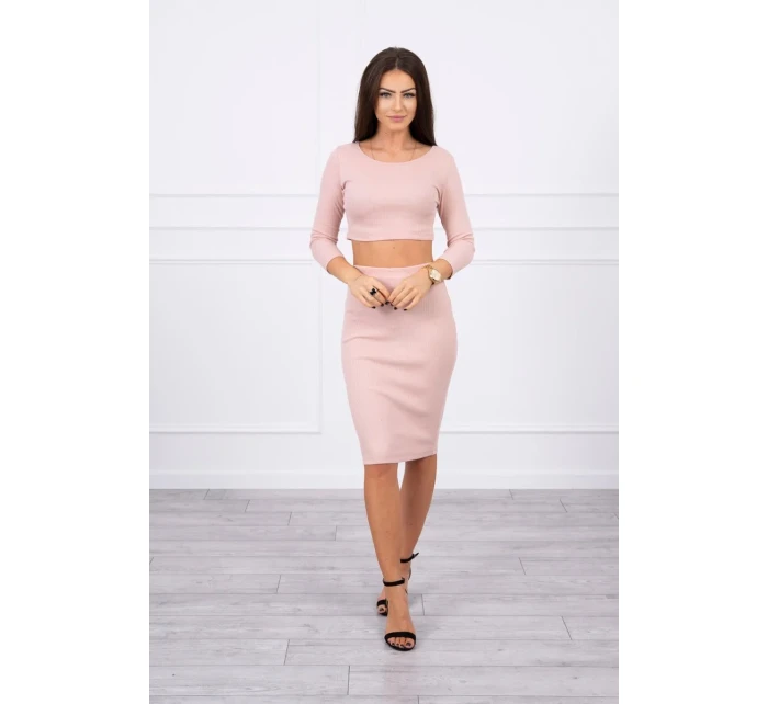 Souprava halenky a sukně tmavě pudrově růžová Souprava halenky a sukně tmavě pudrově růžová