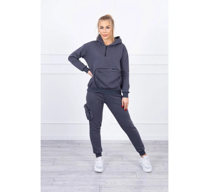 Izolovaná sada s ozdobnou kapsou grafitová