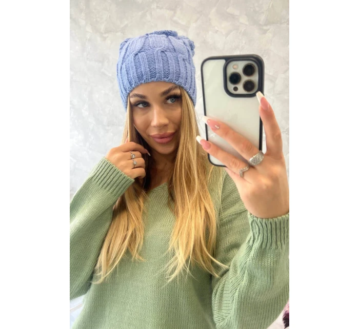 Fleecová čepice Iwona K221 modrá