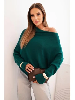 Dámský svetr viskózový asymetrický netopýří světle model 21301103 - K-Fashion