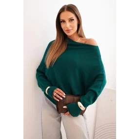 Dámský svetr viskózový asymetrický netopýří světle model 21301103 - K-Fashion