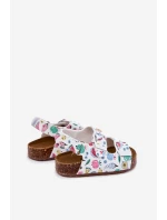 Dětské sandály na korkové podrážce s přezkami ovoce bílé Thessa Dětské sandály na korkové podrážce s přezkami ovoce bílé Thessa