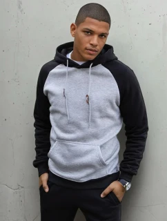 Pánská světle šedá mikina FashionStreet BX5492