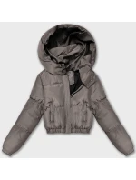 Šedobéžová krátká zimní bunda typu puffer J Style (5M3260-105)