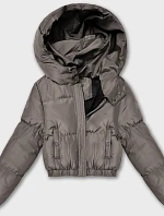 Šedobéžová krátká zimní bunda J Style (5M3260-105)