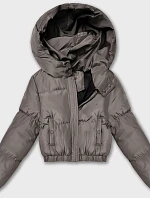 Šedobéžová krátká zimní bunda J Style (5M3260-105)